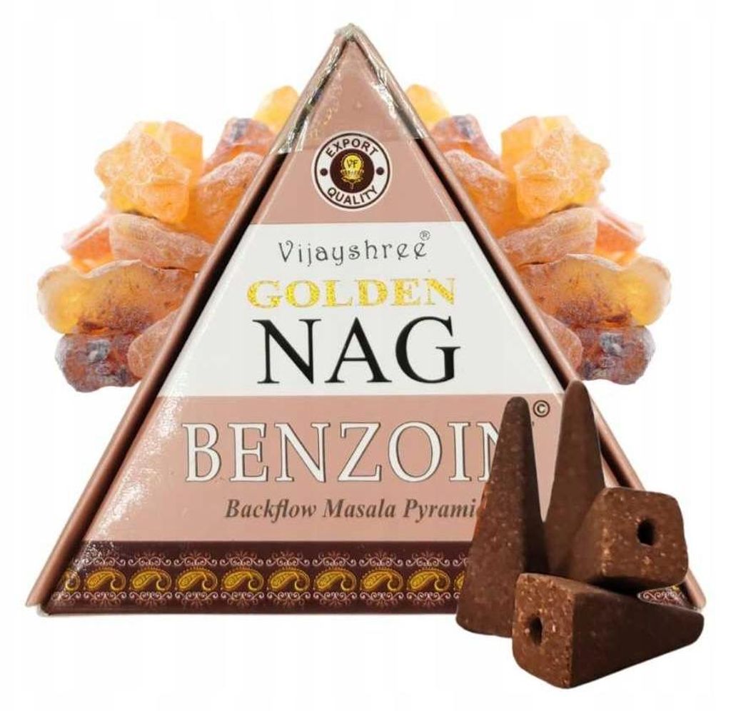 Jumbo-Räucherstäbchen mit Rückflussfunktion, goldfarben, mit Benzoeharz