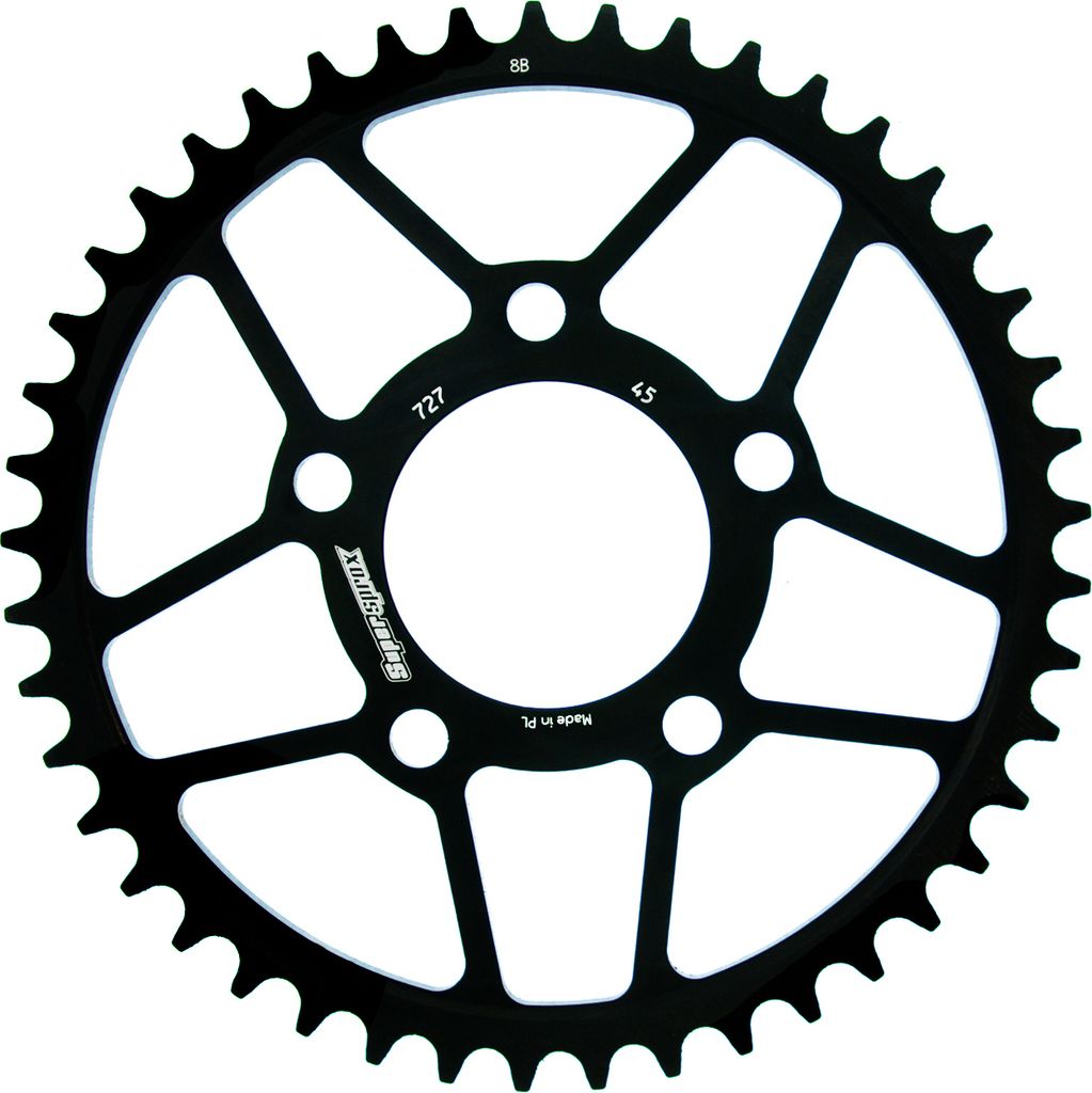 Stahl-Kettenrad Supersprox 525 - 45Z (schwarz) RFE-727:45-BLK|ID 70,0 LK 100,0 5-Loch