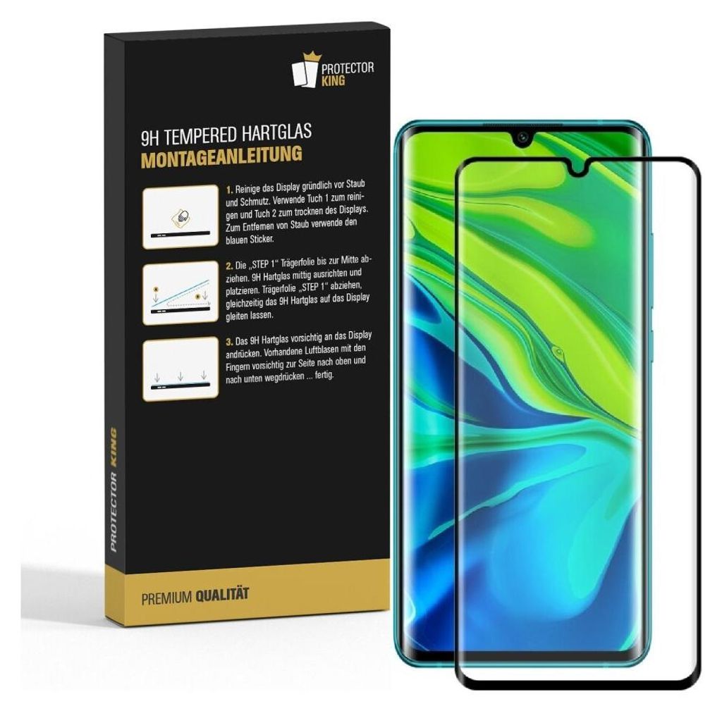 3x 9H Hartglas für Xiaomi Mi Note 10 FULL CURVED Produktbild 