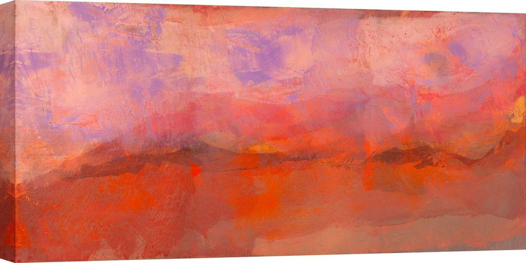 Abstraktes rotes Leinwandbilder - Italo Corrado, Red Desert - 70x35 cm