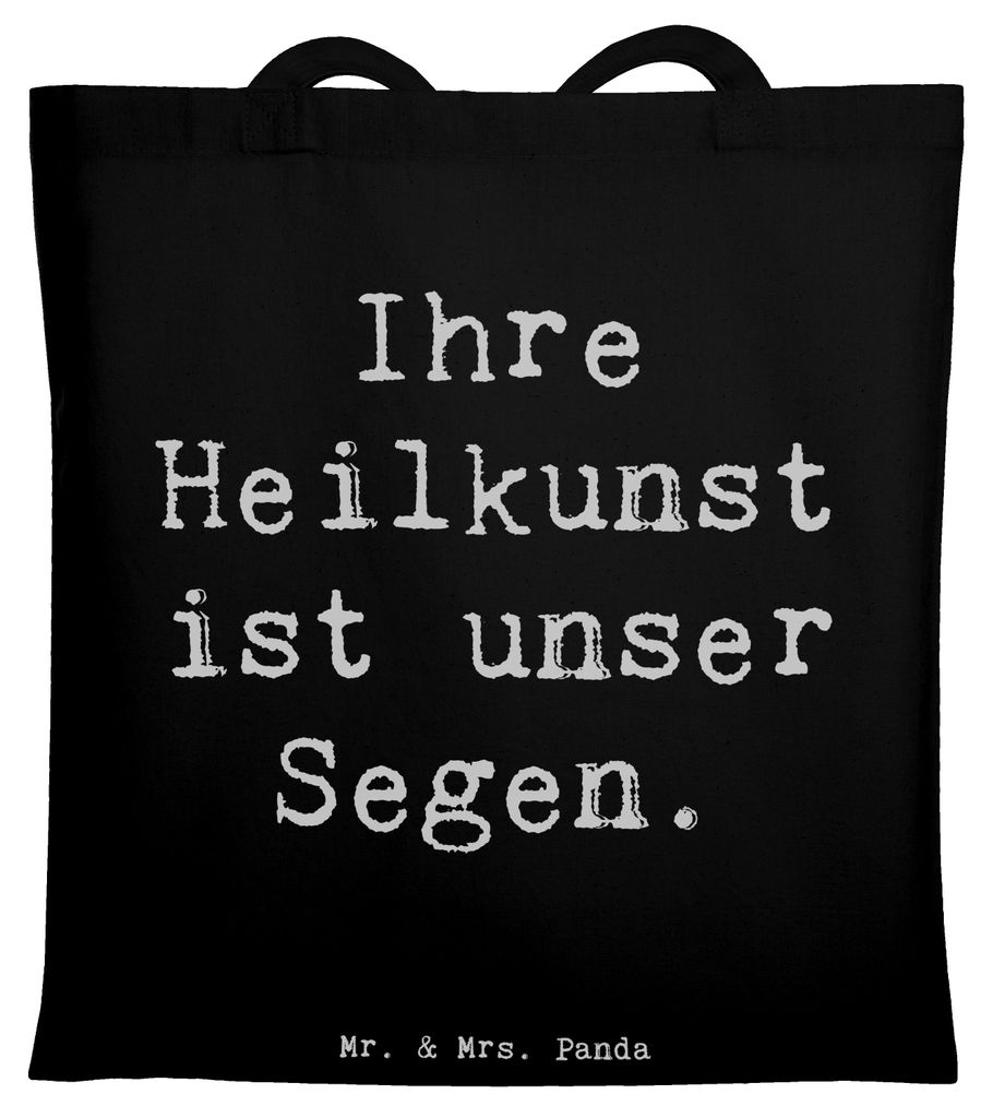 Mr. & Mrs. Panda Einkaufstasche Spruch Arzt Segen - Schwarz - Geschenk, Jutetasche, Aufmerksamkeit, Sorge, Tote Bag, Laptoptasche, besondere Moment...