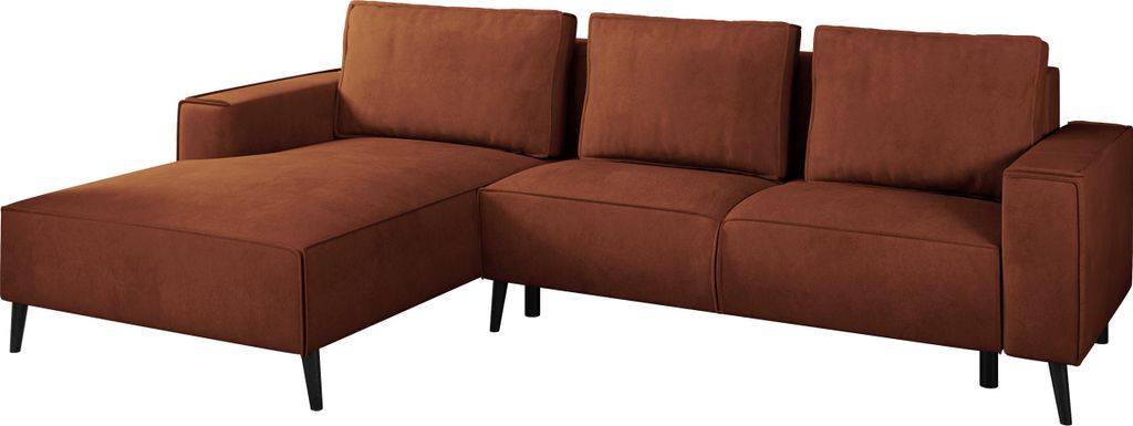 MIRJAN24 Ecksofa Mingo, Sofa mit Bettkasten und Schlaffunktion, Holzfüße, Ausziehmechanismus DL (Farbe: Zetta 295, Seite: Links LC-2R)