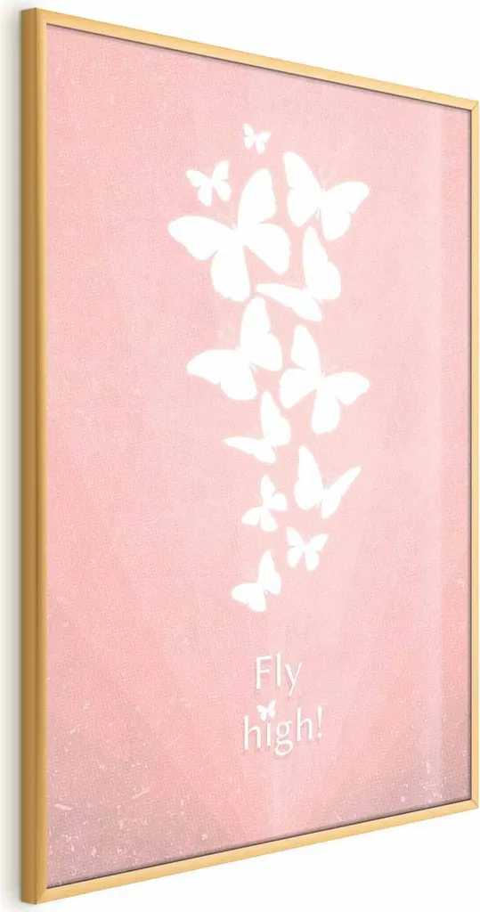Poster Fly High 60x90 cm con cornice dorata senza margini