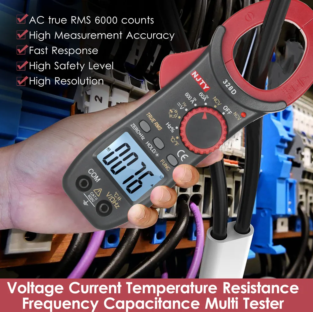 Pince Multimètre Auto Range 6000 Counts avec Écran LCD et NCV Intégré - 5