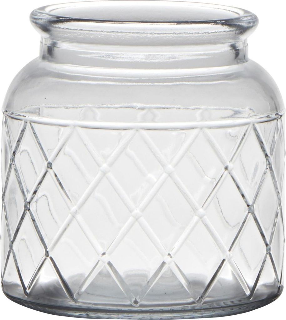 INNA-Glas Windlichtglas THIDA, Rautenmuster, klar, 10,5cm, Ø10cm - Kerzenhalter
