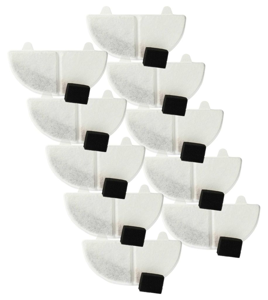 vhbw 10x Filter kompatibel mit HomeRunPet CF2, WF20 Trinkbrunnen für Katzen, Hunde - Filterelement + Pumpenfilter
