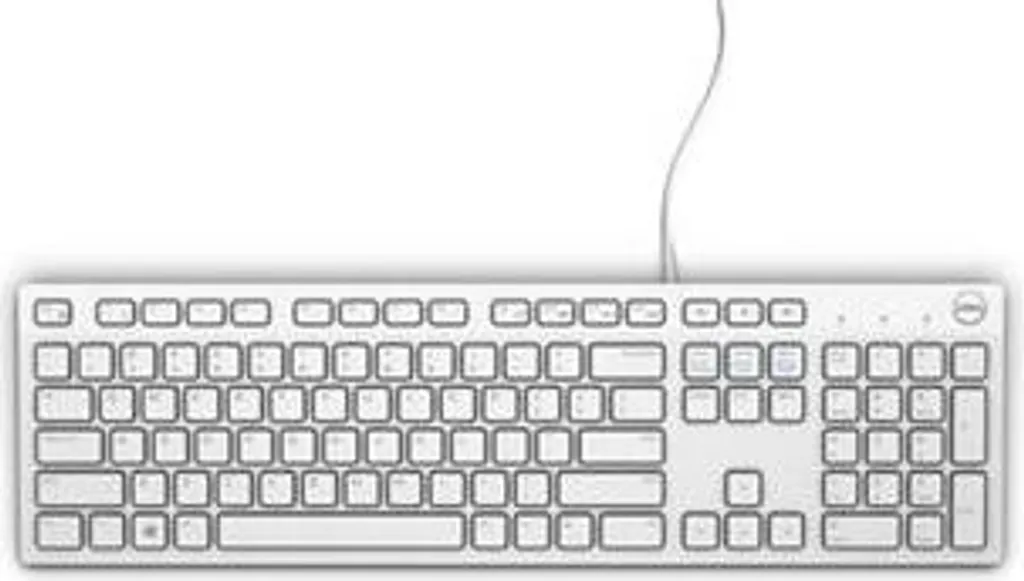 Clavier Dell KB216 blanc - Clavier filaire USB AZERTY multimédia discret