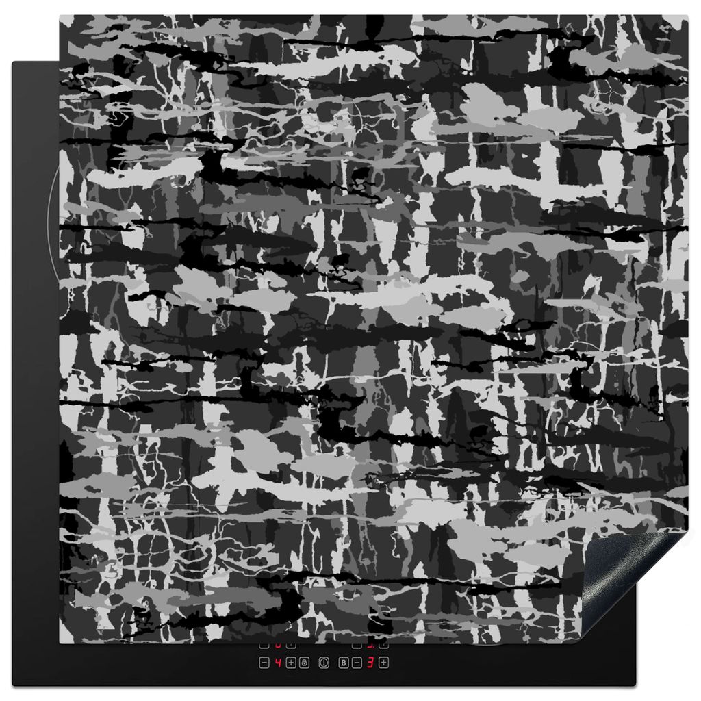 KitchenYeah Herdabdeckplatte Camouflage - Farbe - Muster , 78x78cm, Küche Deko, Glaskeramikkochfeld Herdabdeckung, Abdeckplatte fùr Kochfeld