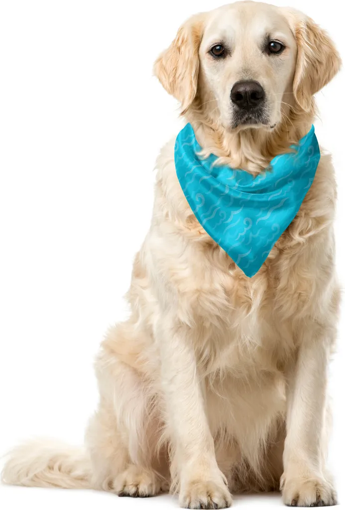 ABAKUHAUS Bandana per animali domestici Nautical Blau, onde marine stilizzate, 40x40 cm, blu mare e azzurro pallido