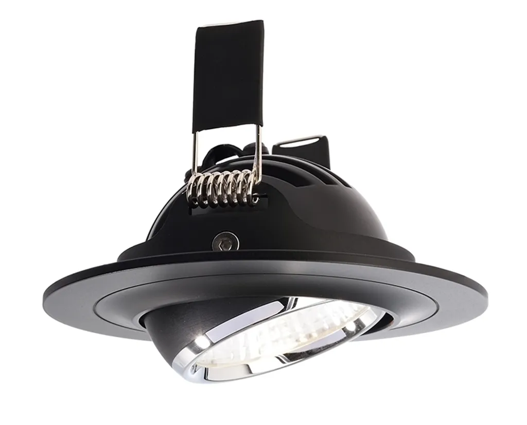 Luminaire encastrable de plafond Saturn noir mat pour éclairage design