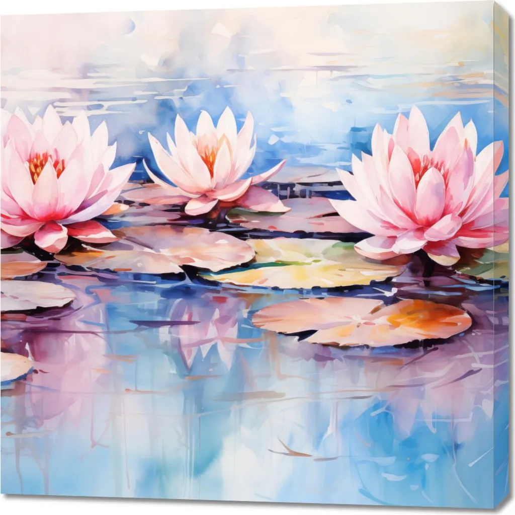 Quadro 90x90 cm Riflessi tranquilli | Arte Moderna per Soggiorno