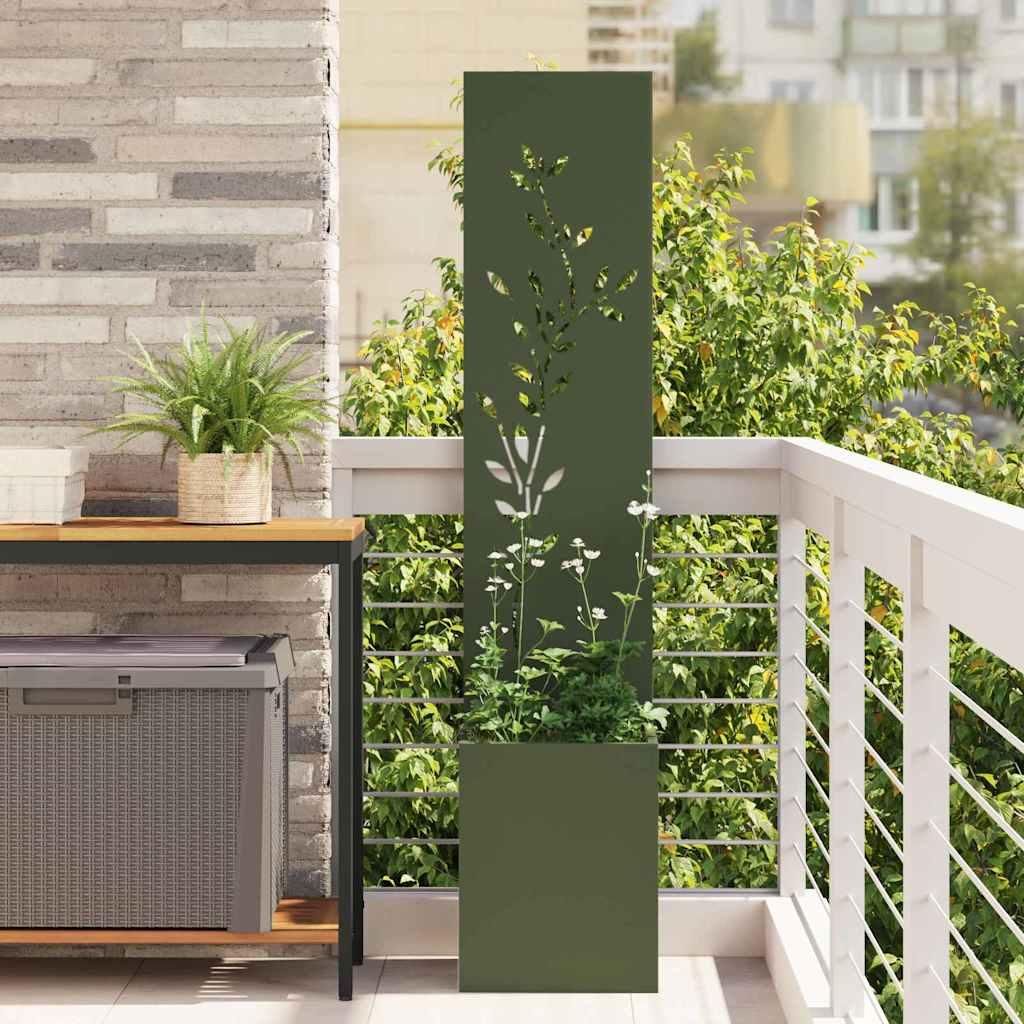 Maison Exclusive - Garten Sichtschutz-Leinwand Floral Olivgrün 32 x 32 x 150 cm