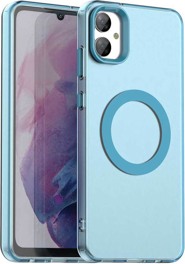 Magnetisch Hülle für Samsung Galaxy A05, Schlank Durchscheinend Matt Stoßfest Handyhülle Blau