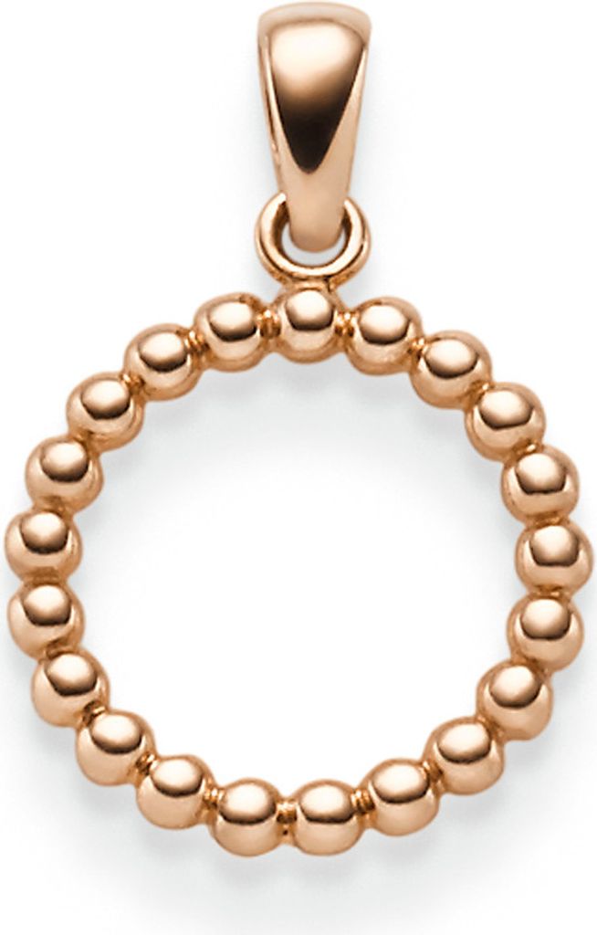 Anhänger Ring Kreis aus Kügelchen 585 Gold Rotgold 19,5x13mm schlicht glänzend