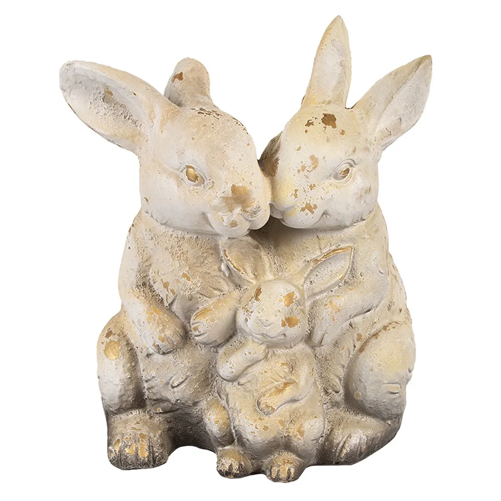 Figura Coniglio Decorativo 33 cm Clayre & Eef MGO Beige Naturale