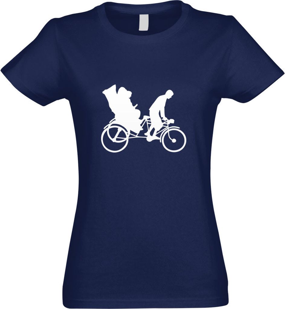 Kiwistar - T-Shirt tailliert - Damen - Navy - Fahrradrikscha Fahrer Dreirad - mit Motiv Bedruckt - Funshirt Design - Sport - Freizeit - Damen - L