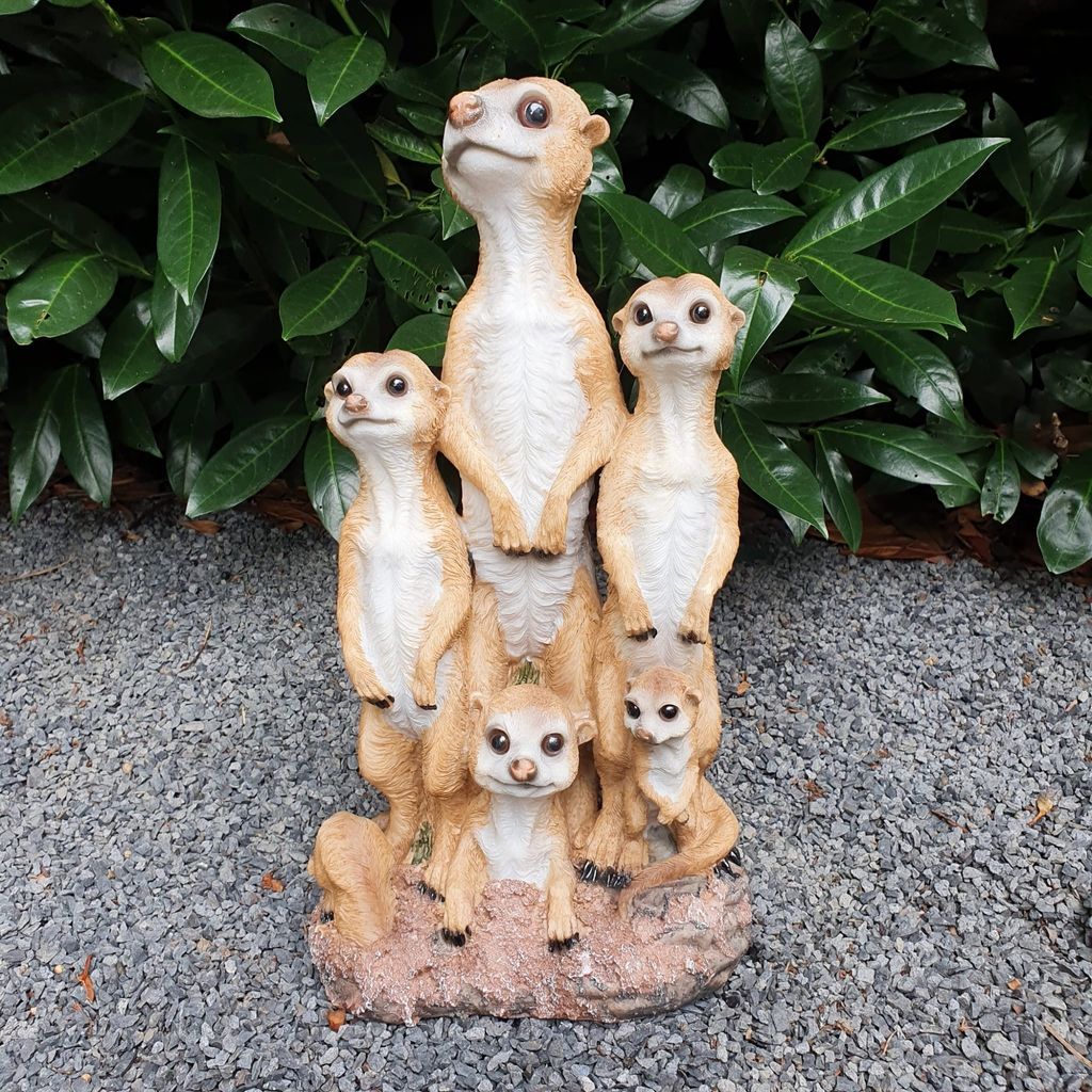 Gartenfigur Erdmännchen Figur Familie mit Kinder 38 cm Produktbild 