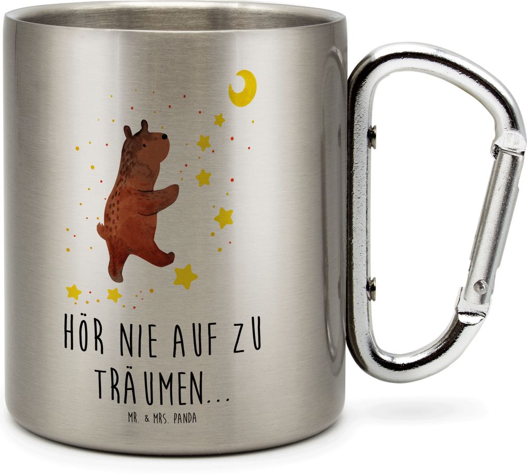 Mr. & Mrs. Panda Teetasse Bär Träume - Transparent - Geschenk, Traumdeutung, Edelstahl-Thermobecher, Edelstahl-Isolierbecher, Traum, thermotasse,...