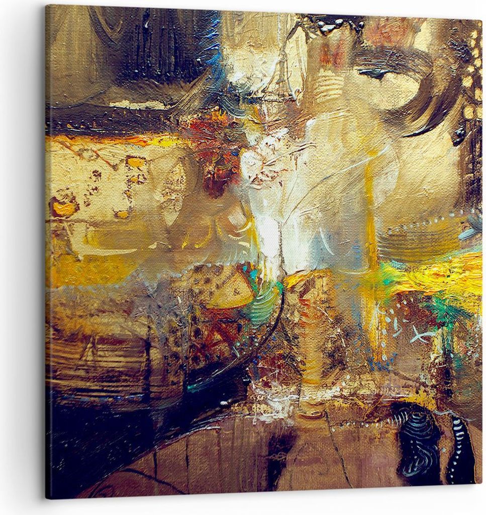 Bild auf Leinwand - Leinwandbild - Abstraktion modern - 50x50cm - Wand Bild - Wanddeko - Wandbilder - Leinwanddruck - Bilder - Kunstdruck - Wanddek...
