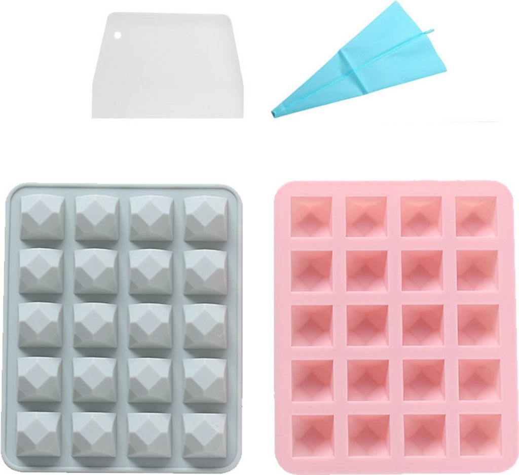 2 Stück 16-fach Diamantformen Schokoladen-Gummi-Formen Antihaft-Silikon-Backformen Für Die Herstellung Von Eiswürfeln Gelee-Schokoladenseife Zum...