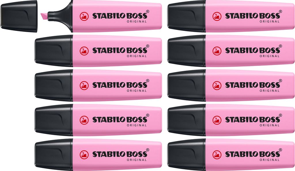 STABILO Textmarker - BOSS ORIGINAL Pastel - 10er Pack - frische Fuchsie
