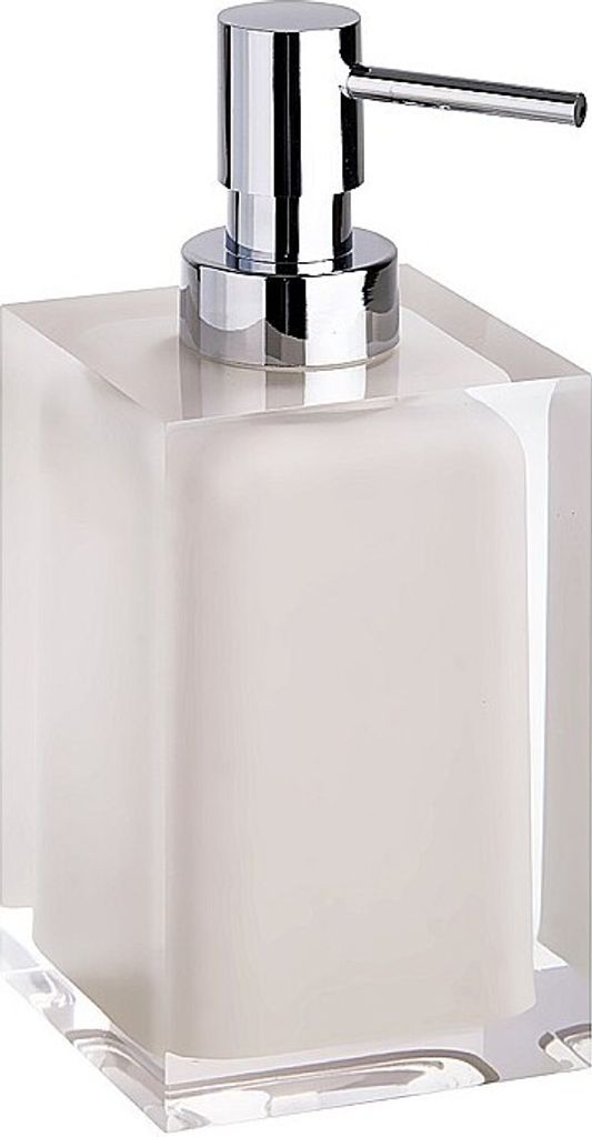 BISTA Seifenspender Polyresin Beige 70x172x82 mm, 250 ml für Bad & Küche >> freistehend anwendbar