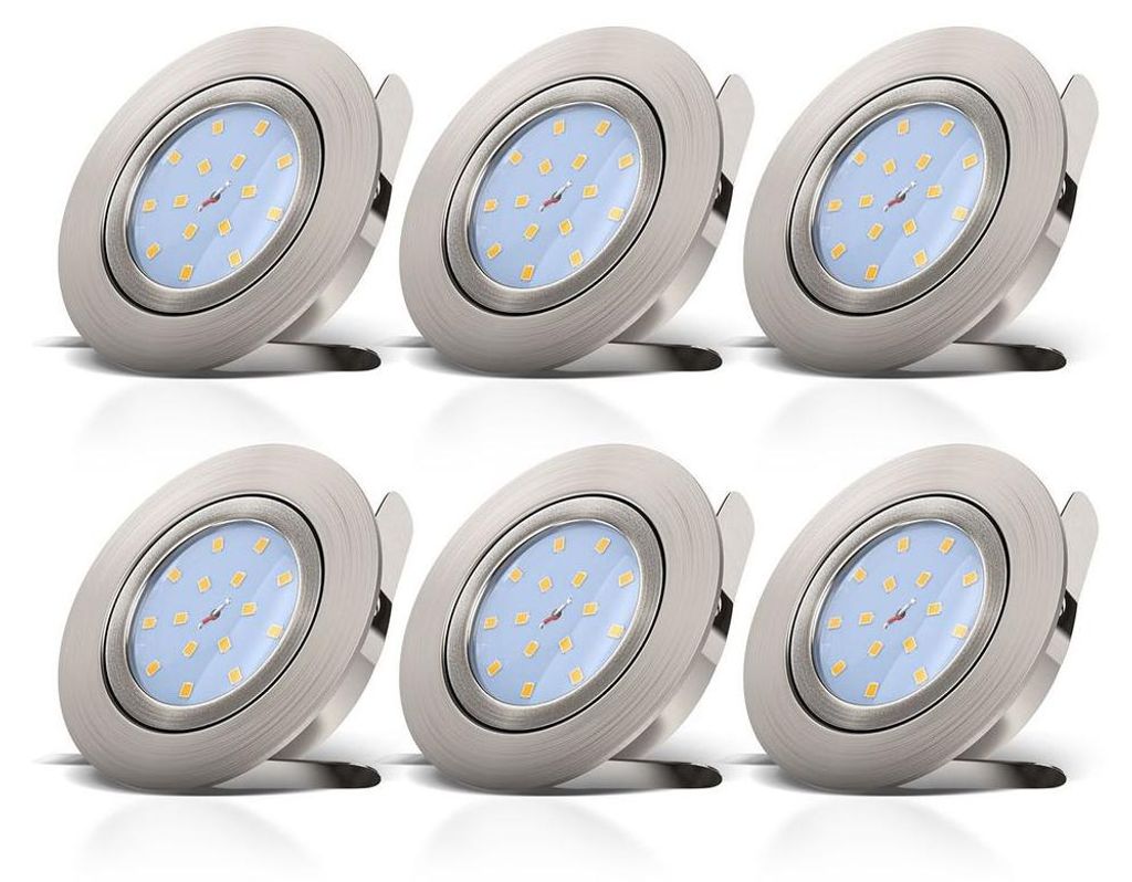 B.K.Licht – Lot de 6 spots encastrables LED ultraplats, Image du produit 