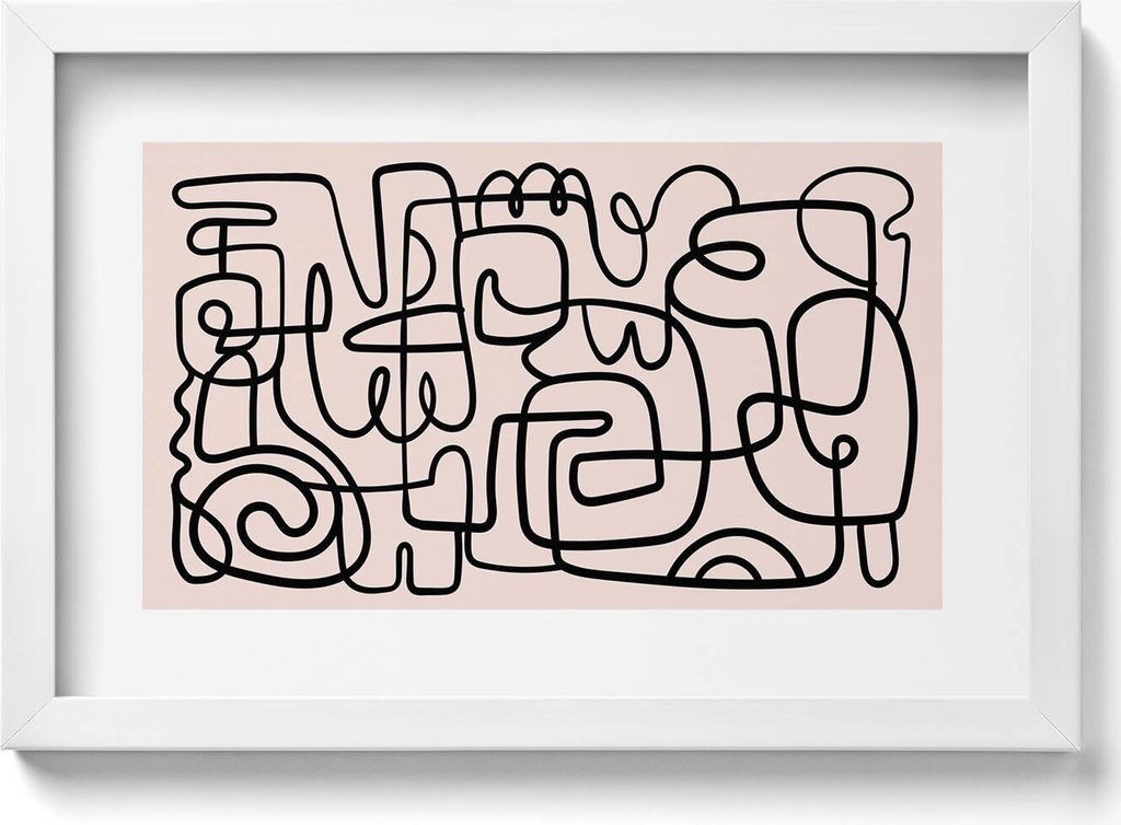 Abstrakte Formen– Wandbild mit Rahmen – Gerahmtes Bild – Wanddekoration – 30x20 cm – Weiß Rahmen
