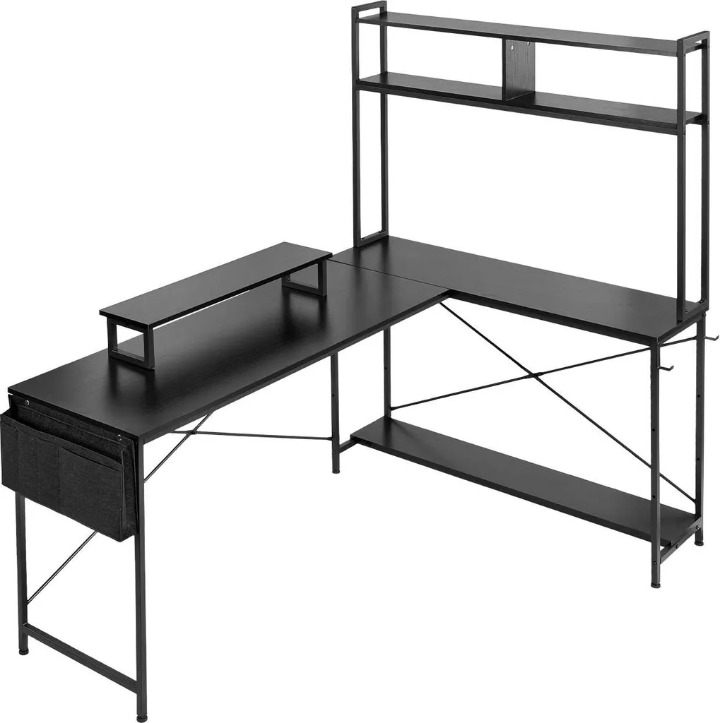 Bureau gaming en L 170 cm robuste avec support CPU et charge de 68 kg - 10
