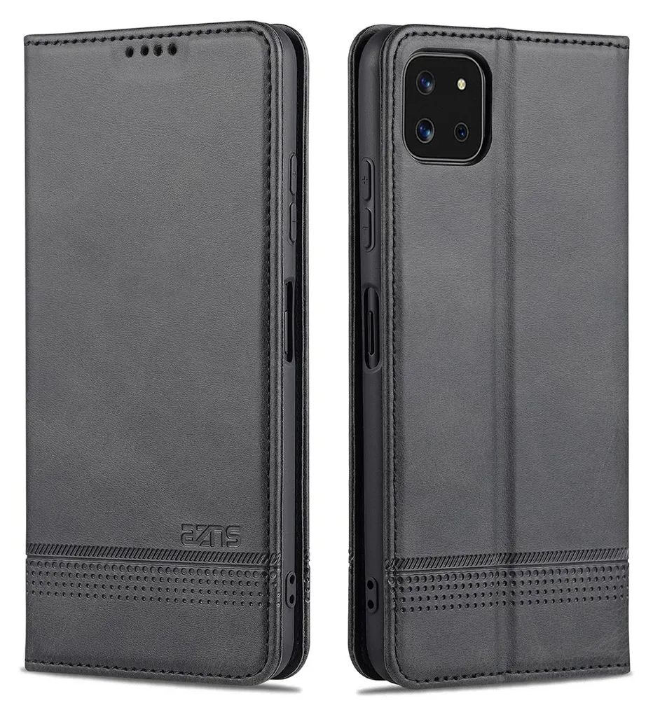 Custodia Samsung Galaxy A22 5G Portafoglio Pelle Nero Chiusura Magnetica