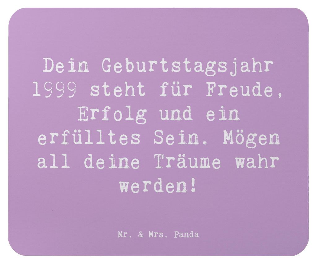 Mr. & Mrs. Panda Mousepad Spruch 1999 Geburtstag - Lavendeltraum - Geschenk, Mouse Pad, pc mauspad, Happy Birthday, geboren, Träume wahr werden, G...