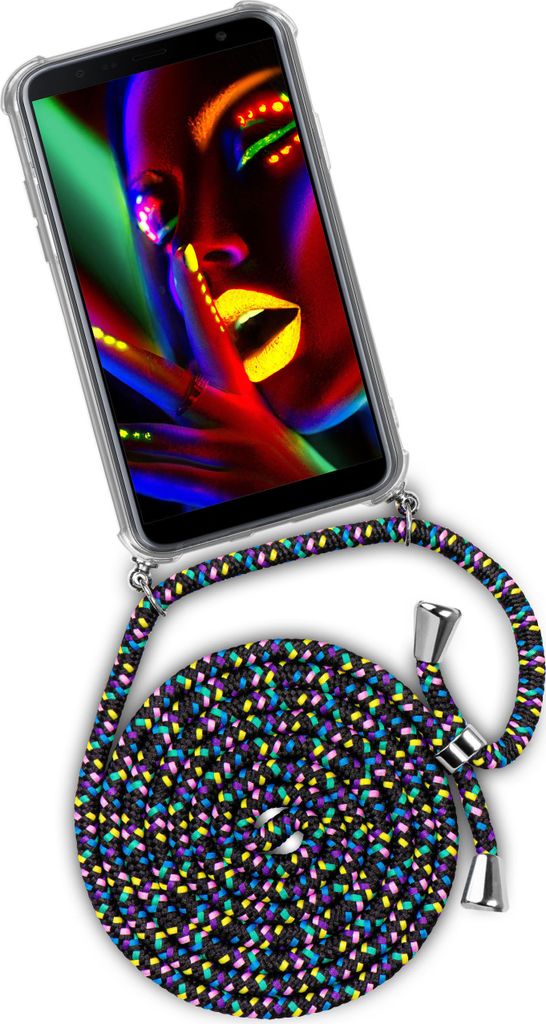 TWIST-Case + TWIST-Cord für Samsung Galaxy J4+, Farbe:Night Fever (Silber)