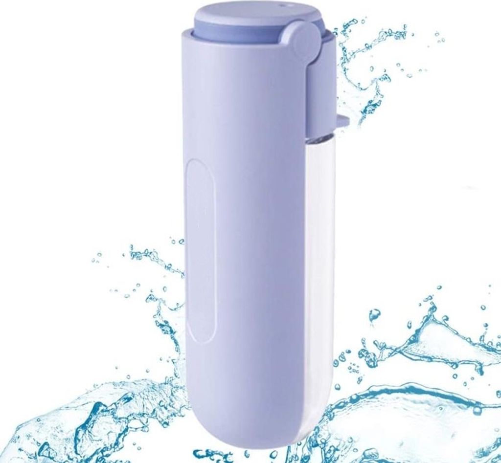 Tragbare Hundewasserflasche, 420 ml, auslaufsichere Hundeflasche mit drehbarem Waschbecken für Haustiere, tragbarer Wasserspender, leichte Katzen-...