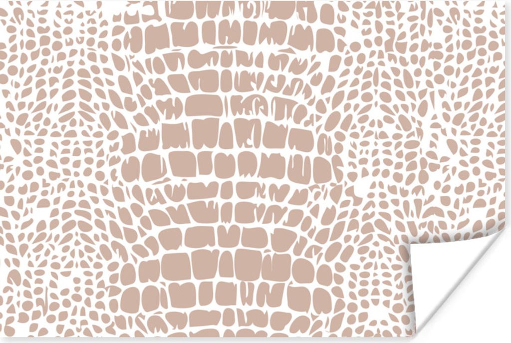 MuchoWow Poster Tiermuster - Schlange - Rosa - Pastell 30x20 cm - Plakate - Print