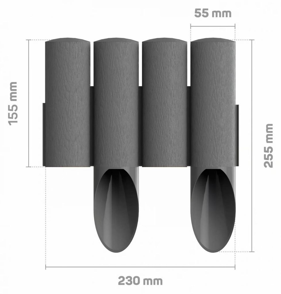 Cellfast Garten Palisade 4 El. 2,3 Mb Graphit Produktbild 