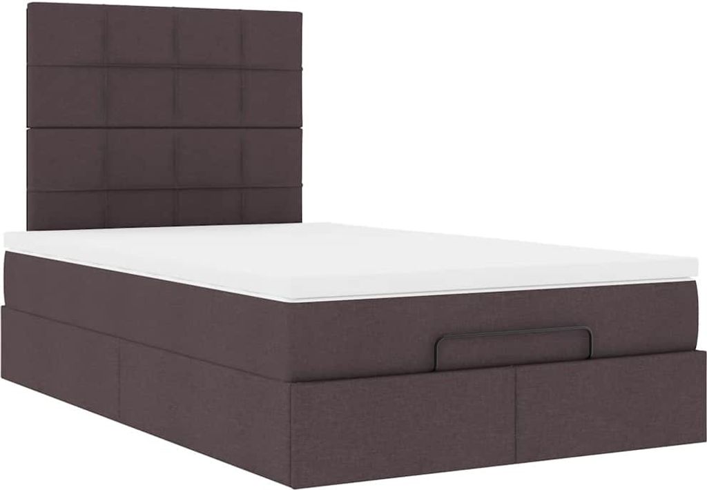 Ottoman-Bett mit Matratze Dunkelbraun 120x200 cm Stoff
