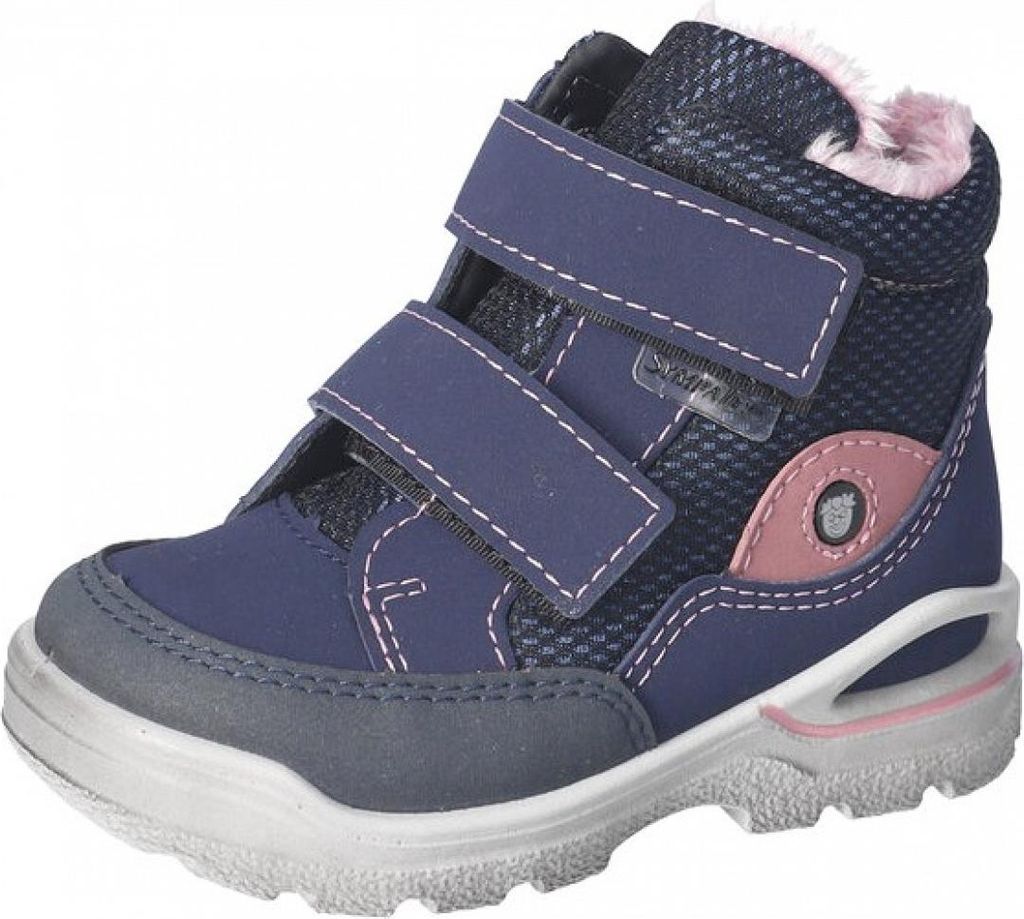 RICOSTA Boots LASSE von PEPINO für die kalte Jahreszeit HighTech/Textil Klettverschluss Lammwollfutter Mädchen nautic/sucre Blau/Rosa Größe 24