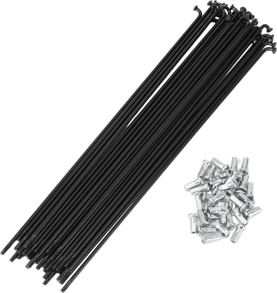 36 Set 12G Fahrradspeichen 243mm Fahrradspeichen 45 Stahl Schwarz