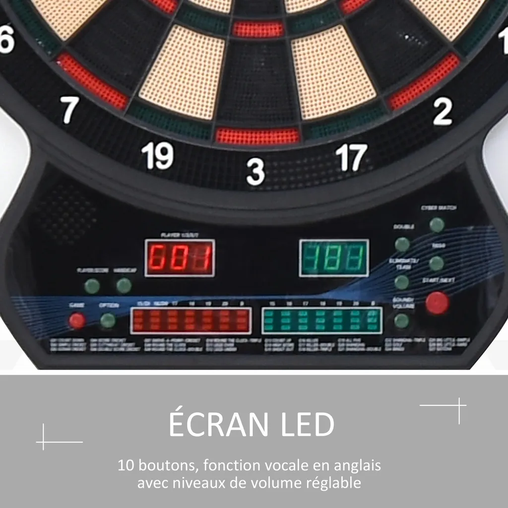 Cible de fléchettes électronique LED : ne comptez plus vos points à la main