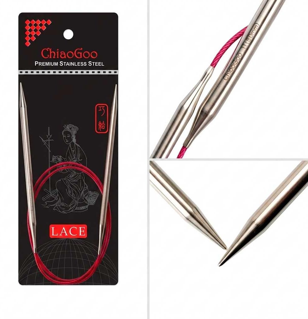 Aiguille circulaire fixe ChiaoGoo RED Lace, 100 cm – Acier Image du produit 