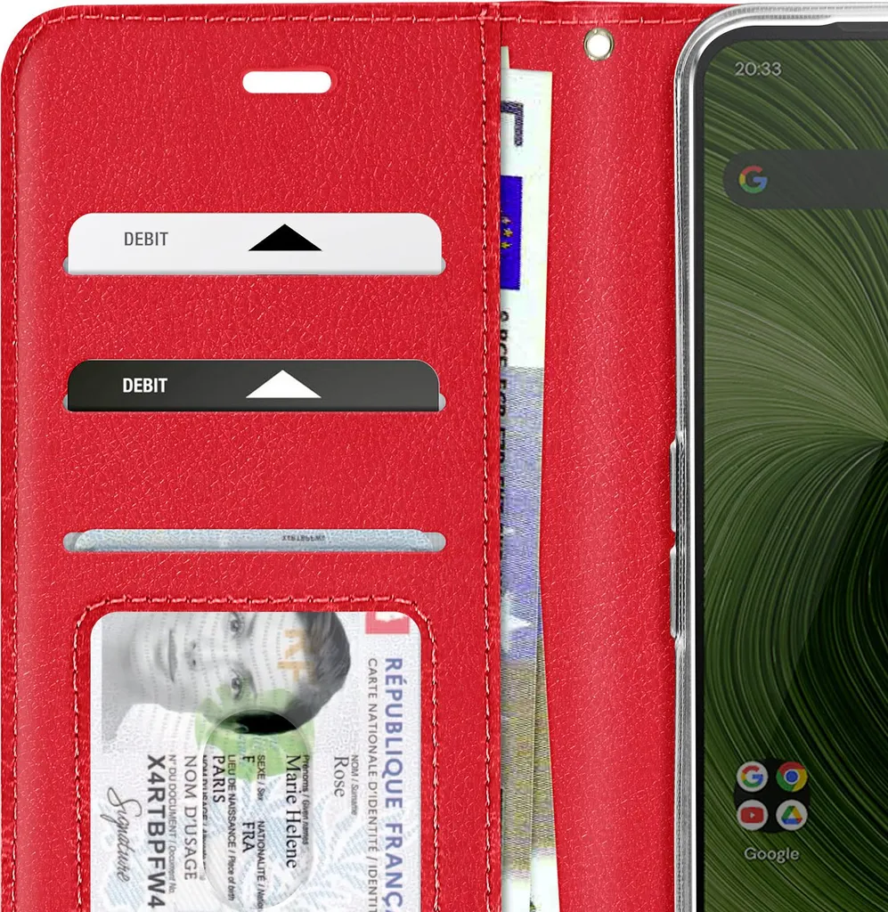 Custodia Portafoglio Fairphone 6 Avizar - Rosso Intenso e Pratico - 4