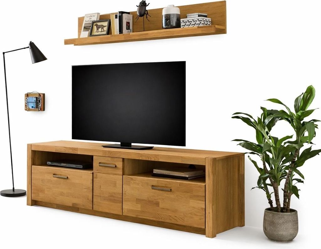 TV-Lowboard 185x58x50 Softclosesystem Fernsehschrank Wildeiche #4240