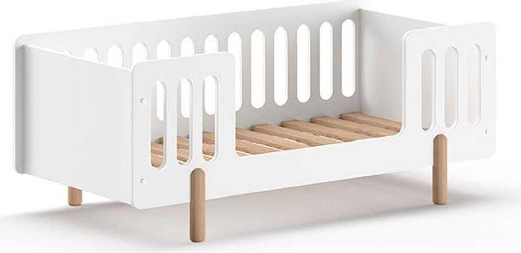 FURNLUX Baby Cot Smile White 70x140cm / Hauptfarbe: Weiß / Abmessungen: 79 x 150 x 61 cm