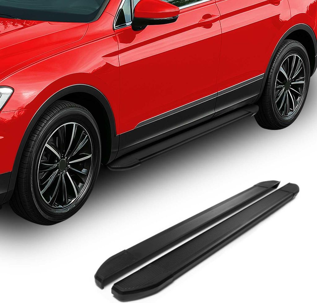 Trittbretter Seitenschweller für Ford Tourneo Custom 2023-2025 L1 Schwarz Alu 2x