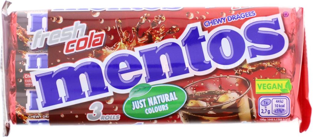 Mentos Fresh Cola Chewy Dragees Kaubonbons 3 x 37,5g Produktbild 