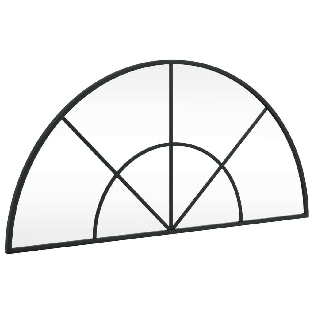 vidaXL Wandspiegel Schwarz 80x40 cm Gewölbt Eisen