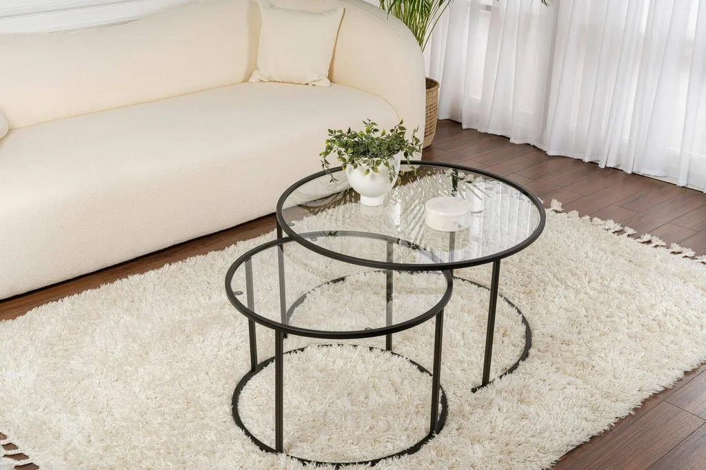 Table Basse de Salon Aedion 80x80 cm - Idéale pour Apéritif et Déco
