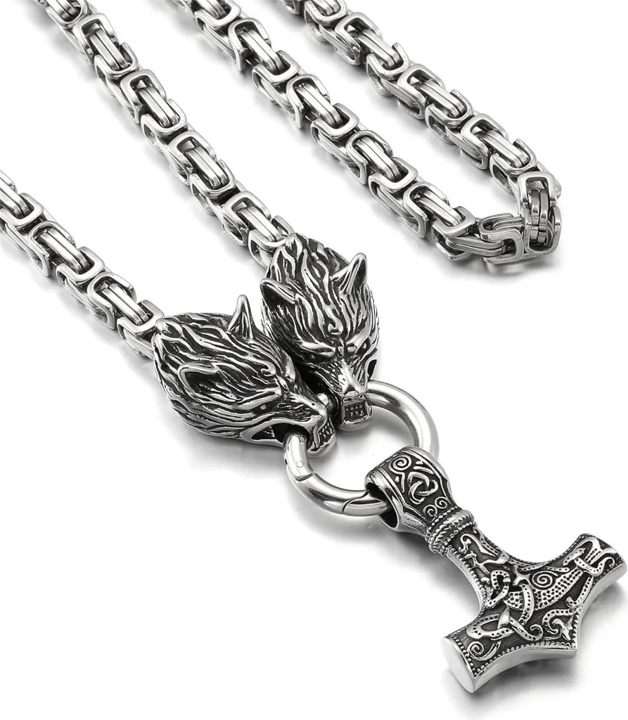 Mjolnir AFSTALR Collana Martello di Thor Acciaio Inox - Regalo Uomo