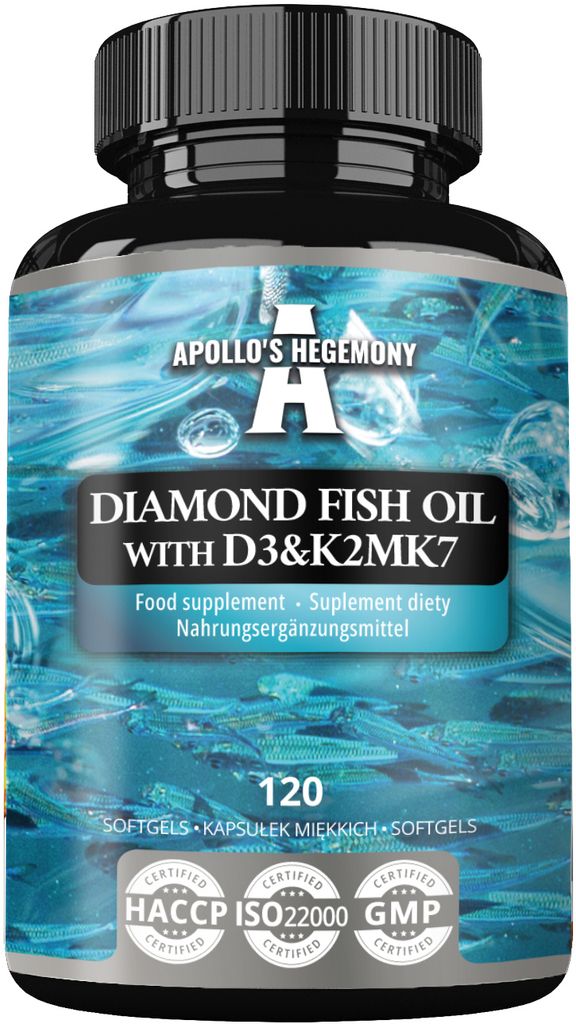 Diamond Fish Oil D3 & K2 - 1000 mg Omega-3 pro Kapsel - 120 Produktbild 