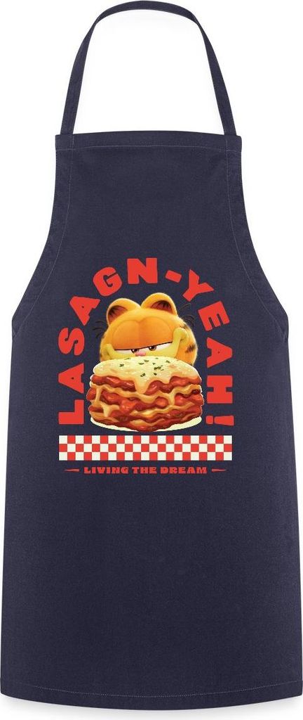 Spreadshirt Garfield Lasagn-Yeah Witziges Wortspiel-Design Kochschürze, One size, Navy